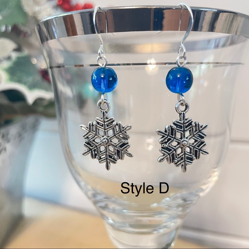 $10 SALE Snowflake & Blue Bead Earrings—ONLY 2 STYLES LEFT!! Outdoor Fun - Picture 5 of 6